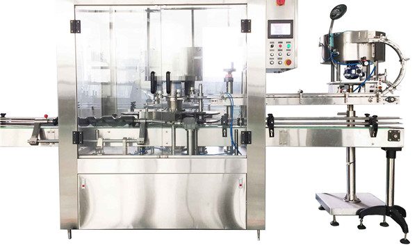 Machine de capsulage rotative de bouteille liquide ronde