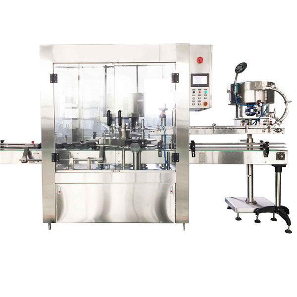 Machine de capsulage rotative de bouteille liquide ronde